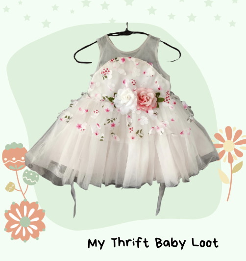 Preloved floral party wear dress (6-12 months)